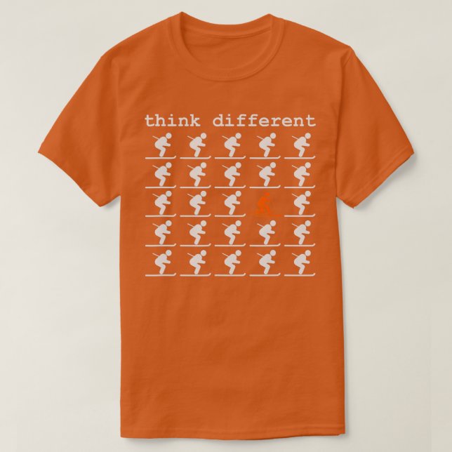 Camiseta Telemark Skiing Free your Heel - Think Different S (Frente do Design)