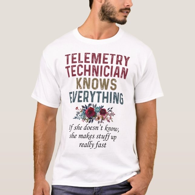 Camiseta Telemetry Technician Knows Everything (Frente)