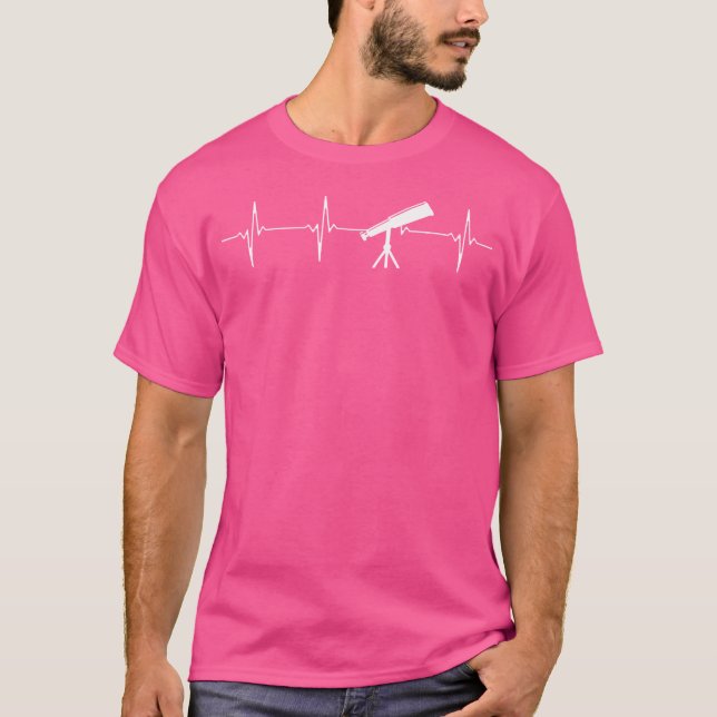 Camiseta Telescópio Astronomia Coração (Frente)