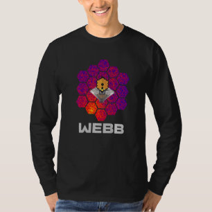 Camiseta Telescópio Espacial WEBB com Espelho Vermelho Roxo