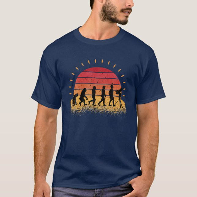 Camiseta Telescópio Hobby Estrelas Observação Espaço Astron (Frente)