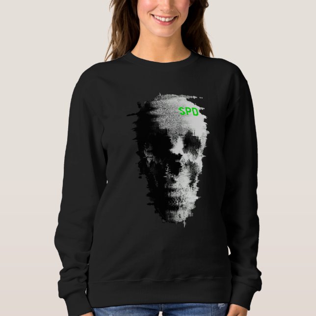 Camiseta Televisão de Crânio de Fantasma com Falha Estática (Frente)