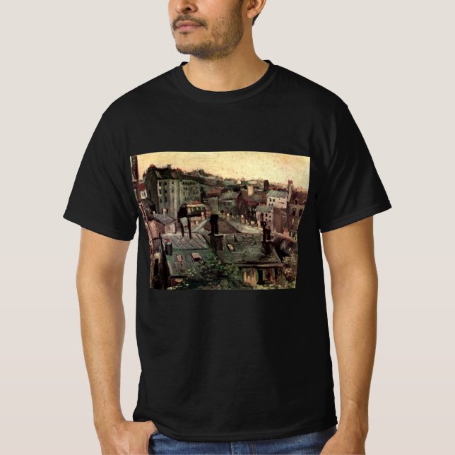 Camiseta Telhados e tacos de casas de Vincent van Gogh (Frente)