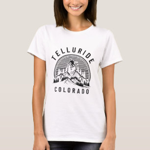 Camiseta Telluride Colorado Esqui Esquiando Vintage Orgulho