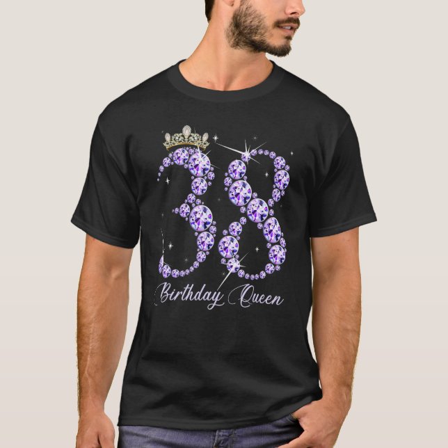 Camiseta Tem 38 Anos É A Rainha Diamante Hei, 38 Anos (Frente)