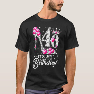 Camiseta Tem 40 anos É o meu alvo rosa engraçado aniversári