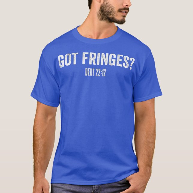 Camiseta Tem Fringes Deuteronomy 22 Verse 12 Hebraico Tee (Frente)