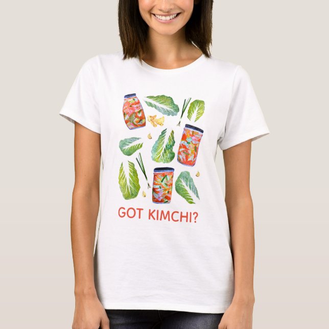 Camiseta Tem Kimchi? Cor de Água Divertida Espicável (Frente)