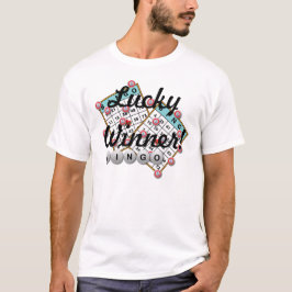 Camiseta Tema afortunado do Bingo do vencedor