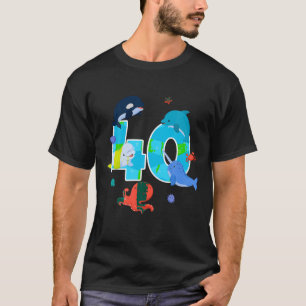 Camiseta Tema Aquário De Peixes Do Mar De aniversário de 40