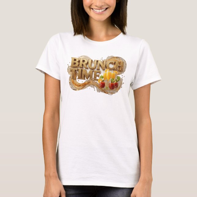 Camiseta Tema Artístico Snappy Laranja HORA DO BRUNCH (Frente)