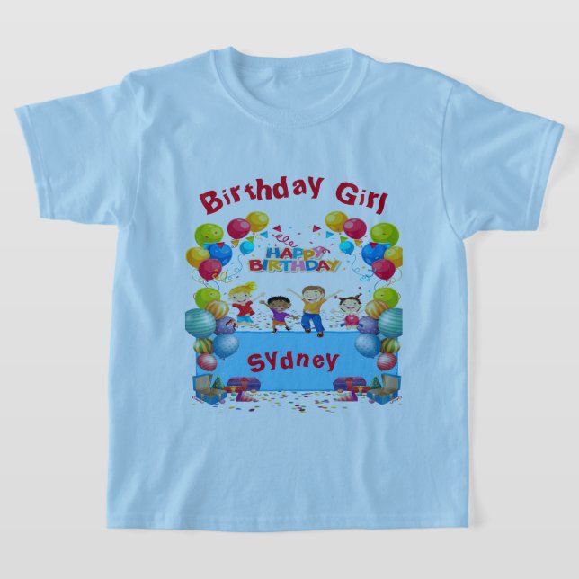 Camiseta Tema Azul de Aniversário Infantil (Postura )