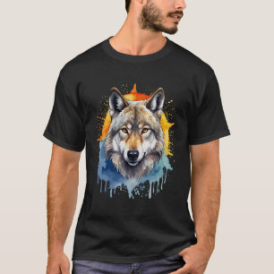 Camiseta Tema Colorido do Lobo