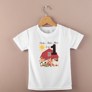 Camiseta Tema da Fazenda de aniversário de um ano