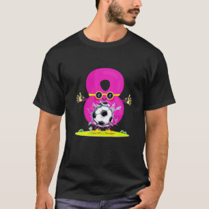 Camiseta Tema Da Festa de aniversário De Futebol De 8 Anos