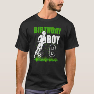 Camiseta Tema Da Festa de aniversário De Futebol De 8 Anos