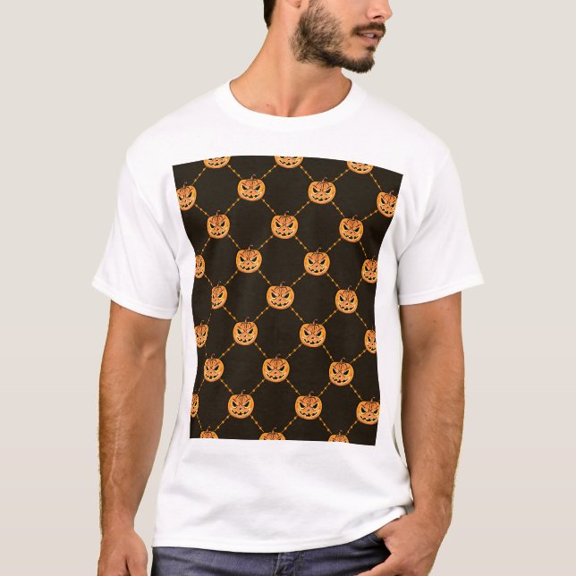 Camiseta Tema da festa do Dia das Bruxas. (Frente)