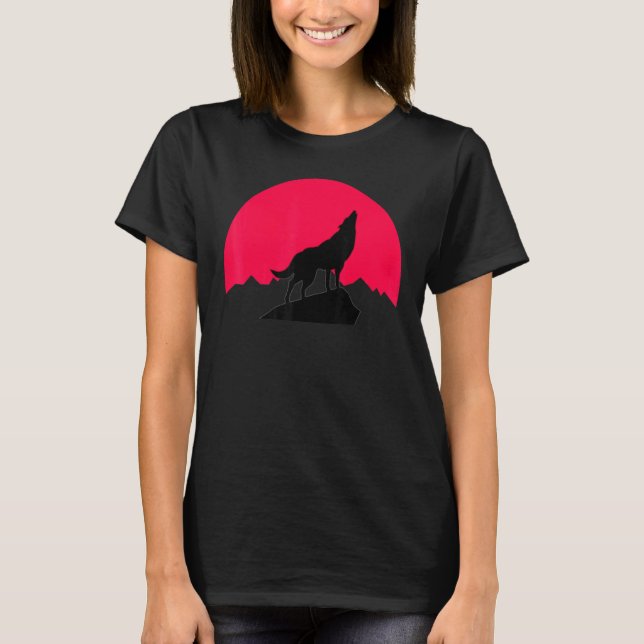 Camiseta Tema da Noite da Lua Wolf Summer Wolves Graphic (Frente)