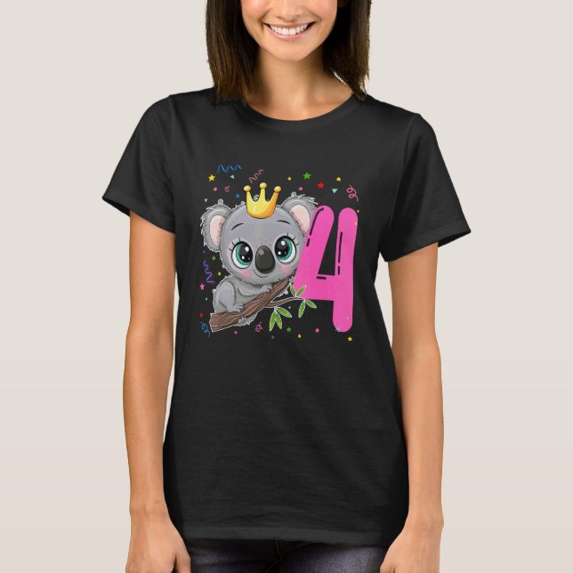 Camiseta Tema Da Princesa Koala, 4 Anos (Frente)