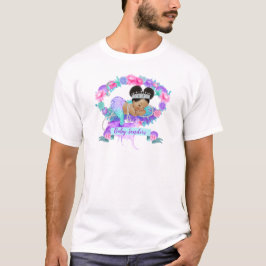 Camiseta Tema da Sereia Adormecida Rosa Roxo Turquesa