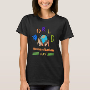 Camiseta Tema da Tendência da Celebração do Dia Humanitário