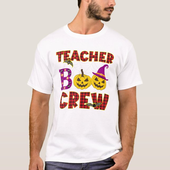 Camiseta Tema da Xadrez Vermelha da Tripulação Boo (Frente)