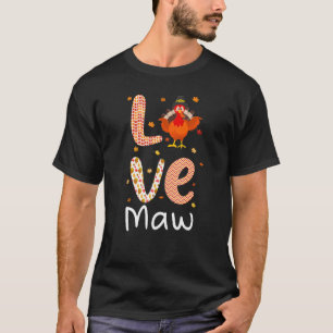 Camiseta Tema de Ação de Graças Ama Fazer Feliz Obrigado do