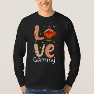 Camiseta Tema de Ação de Graças Amor Gammy Feliz Dia de Per