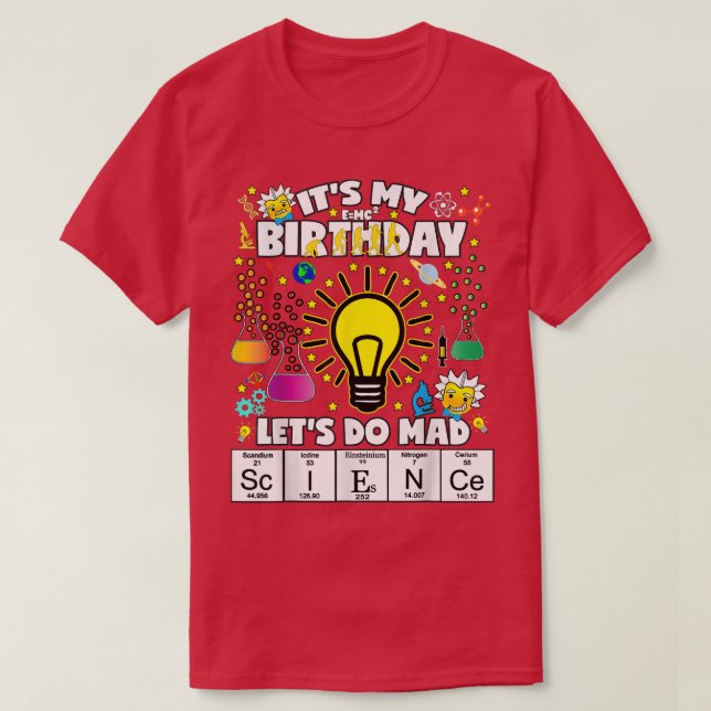 Camiseta Tema De Aniversário Da Ciência Mostra Qualquer Vam (Frente do Design)