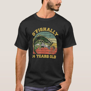 Camiseta Tema de Aniversário de 14 Anos de Idade de Pesca P