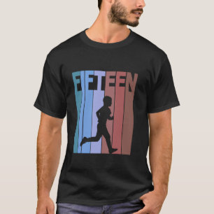 Camiseta Tema de Aniversário de 15 Anos Retro Corredor de 1