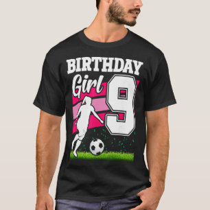 Camiseta Tema de Aniversário de 9 Anos de Futebol para Meni