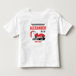 Camiseta Tema de aniversário de menino com dois carros de c