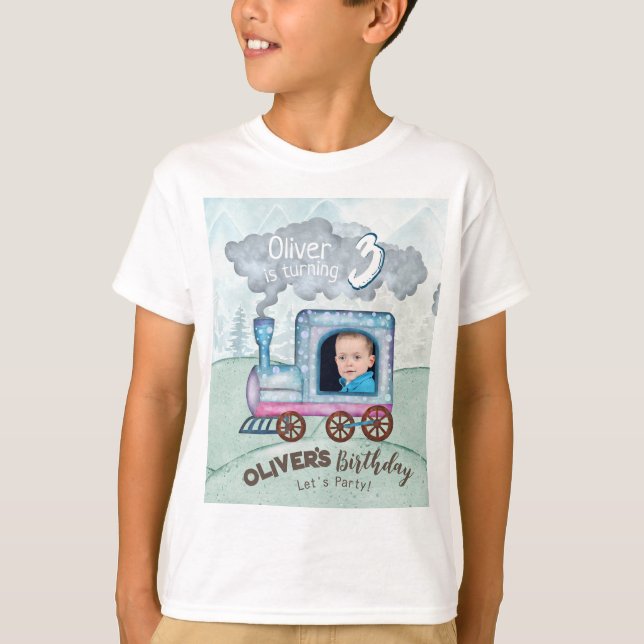 Camiseta Tema de aniversário do comboio (Frente)