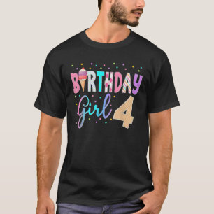 Camiseta Tema de aniversário doce do sorvete 1rua 3ª Corres