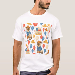 Camiseta Tema de Aniversário no Texas para Amantes de Gatos