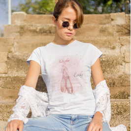 Camiseta Tema de Aquarela de Dancer Ballerina