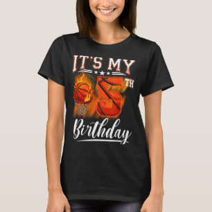 Camiseta tema de basquete de aniversário de 5 anos aniversá