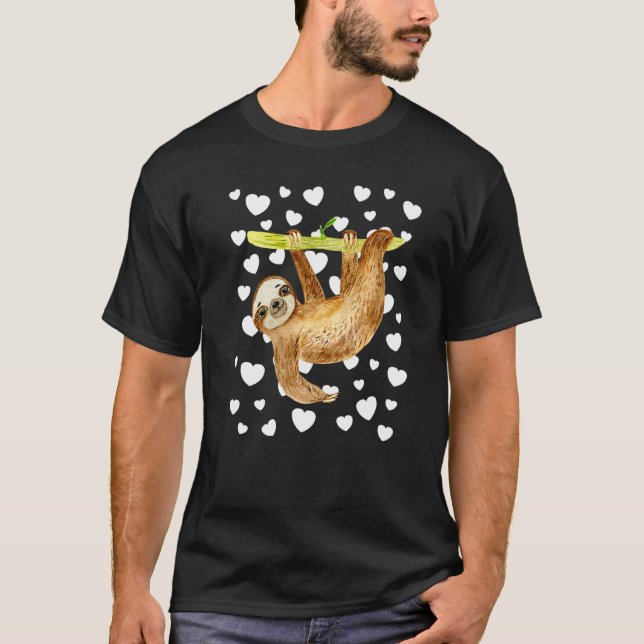 Camiseta Tema de Bicho-Preguiça Engraçado para Quarto de Be (Frente)