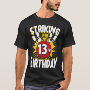 Camiseta Tema de Boliche de Aniversário 13 tocando no Anive