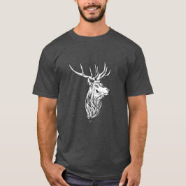 Camiseta Tema de Caça do Estilo de Vintagem do Deer Head