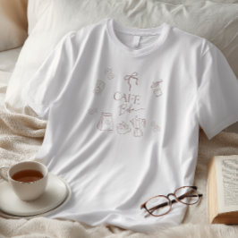 Camiseta Tema de Café Café Bebe Brewing Laço Chá de Bebê