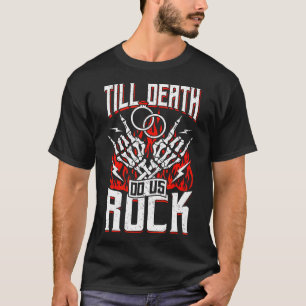 Camiseta Tema de Casamento de Guitarra Rock N Roll Noiva