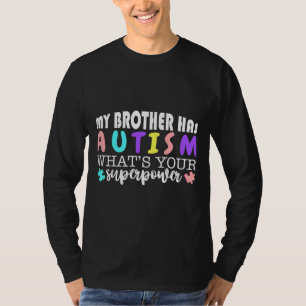 Camiseta Tema de Consciência do Irmão Autismo