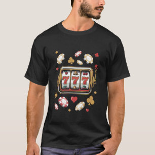 Camiseta Tema de Diversão de Jogos de Azar 777 Jackpot Slot