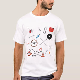 Camiseta Tema de ferramentas automotivas mecânicas para aut