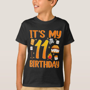 Camiseta tema de festa de 11 anos com s'more para aniversar