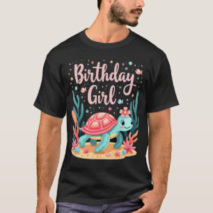 Camiseta Tema de festa de aniversário da Tartaruga Marinha 