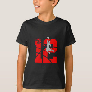 Camiseta Tema de festa de aniversário de 12 anos para menin