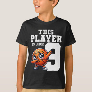 Camiseta Tema de festa de aniversário de 9 anos Dabbing Ske